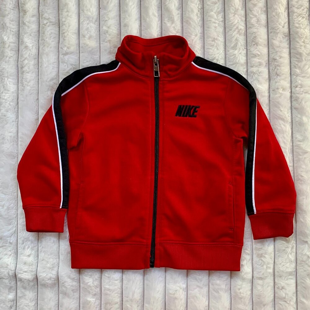 NIKE Toddler Boys Stylish Track Jacket | Red/White/Black | 18 M